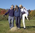 Denise high-kicks, Jim stands there dumbfounded, and Kathie attempts to play soccer with a rock.  Let's get our act together guys.